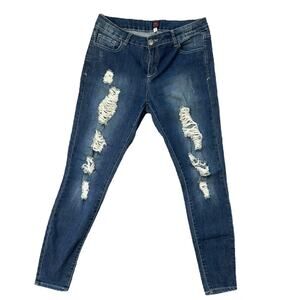 2b bebe Jeans Women's Size 31 Dark Wash Ripped Distressed Denim Jeans